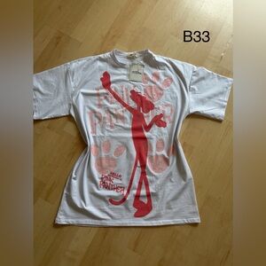 Pink Panther T-Shirt - White and Pink